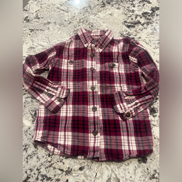 Girls 100% Cotton Duluth Trading Co. button up plaid shirt 4T - Picture 1 of 4
